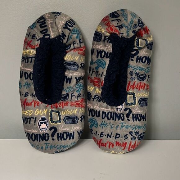 Friends Women's Multicolor Graphic Comfy Indoor Sock Slippers - Picture 2 of 5